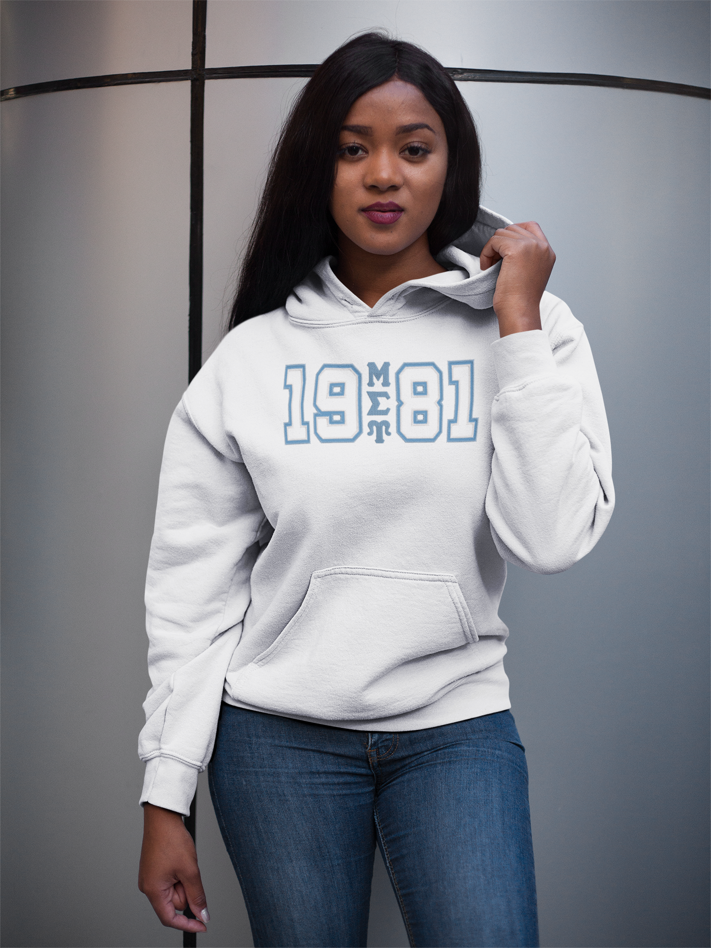 Mu Sigma Upsilon Founding Year Hoodie in Black or White