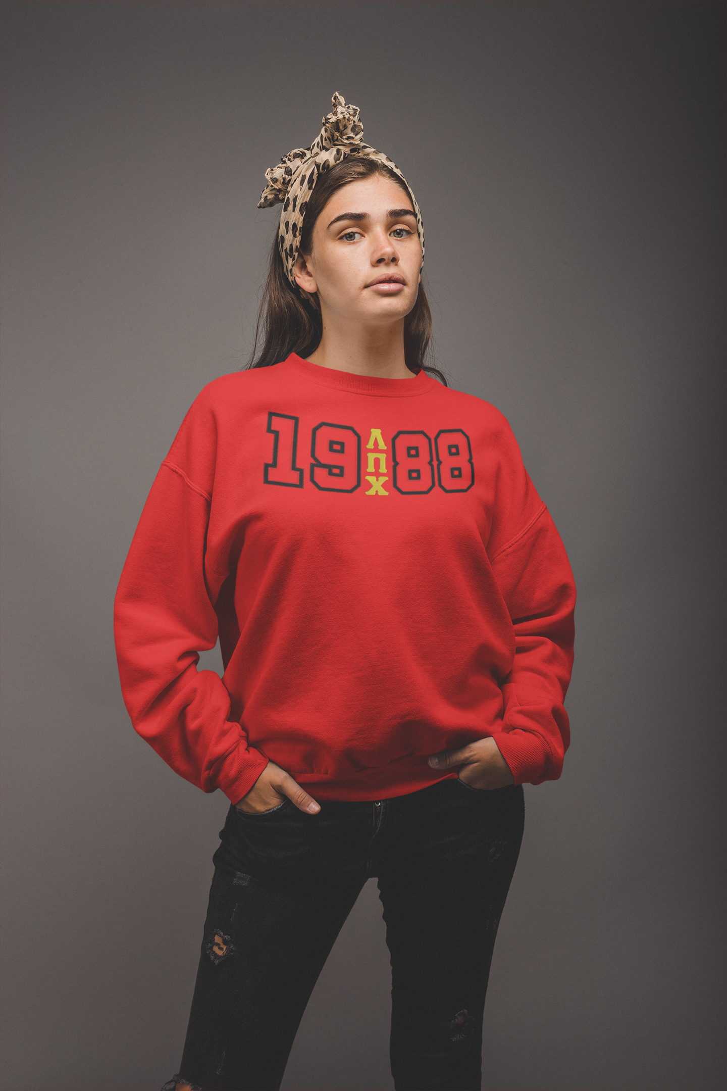 Lambda Pi Chi Founding Year Collection in black and red