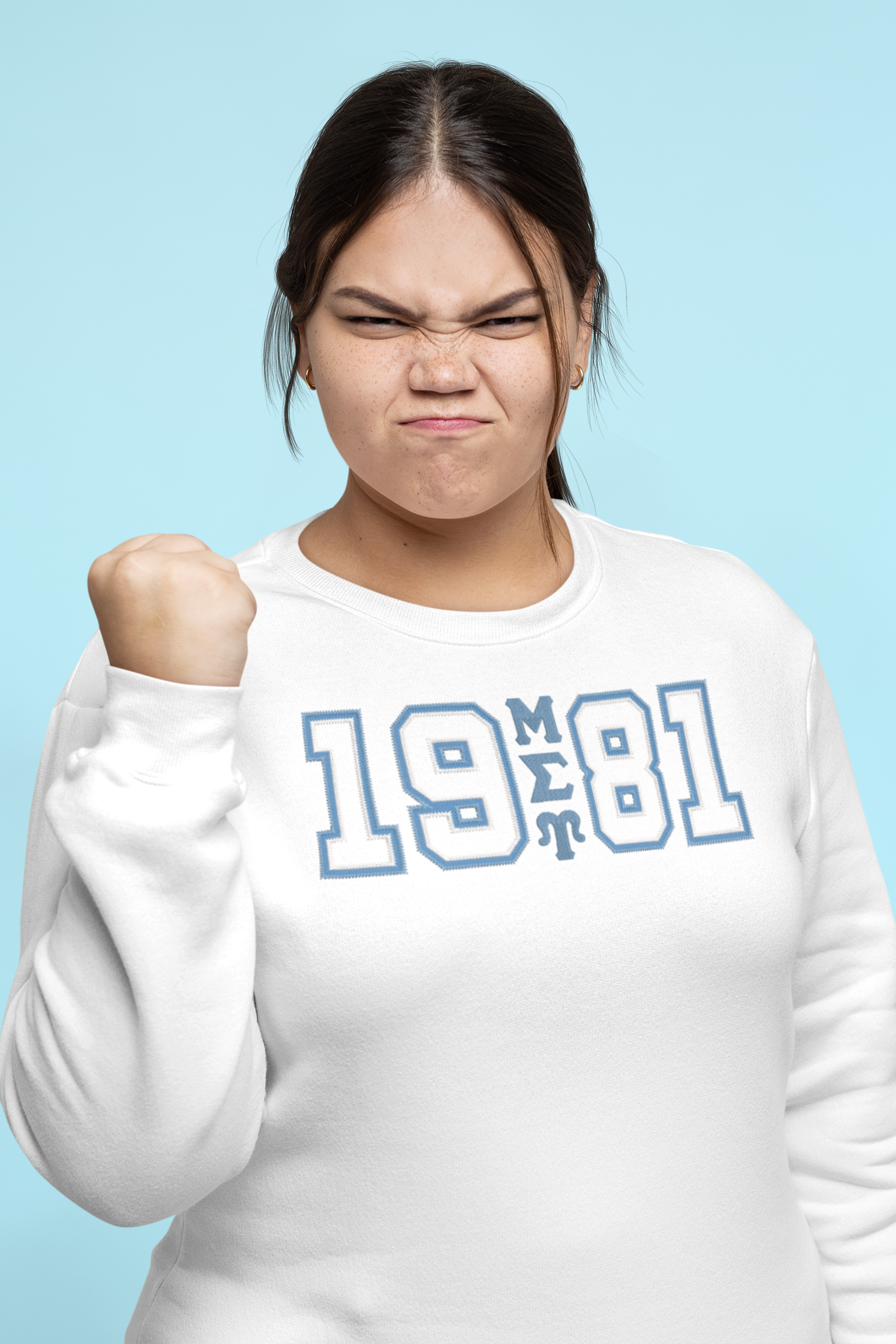 Mu Sigma Upsilon Founding Year Crewneck sweatshirt in Black  or White
