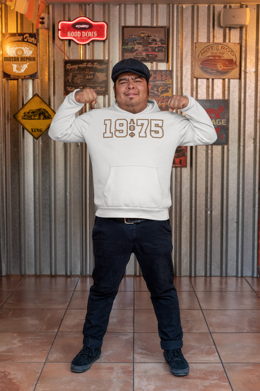 Lambda Theta Phi Founding Year Hoodie in Brown & White