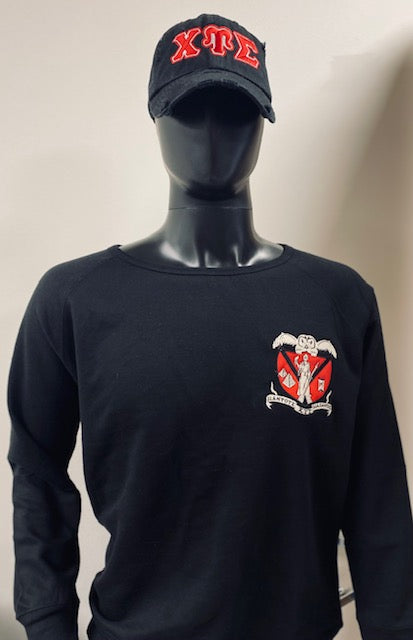 (CUS) Crew neck Sweatshirt Shield RED or BLACK
