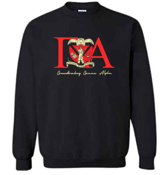 (CUS) Crew neck Sweat shirt BLACK or RED- Gamma Alpha Chapter