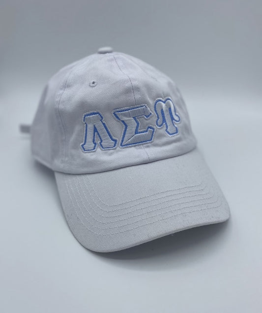 Lambda Sigma Upsilon White Dad Cap