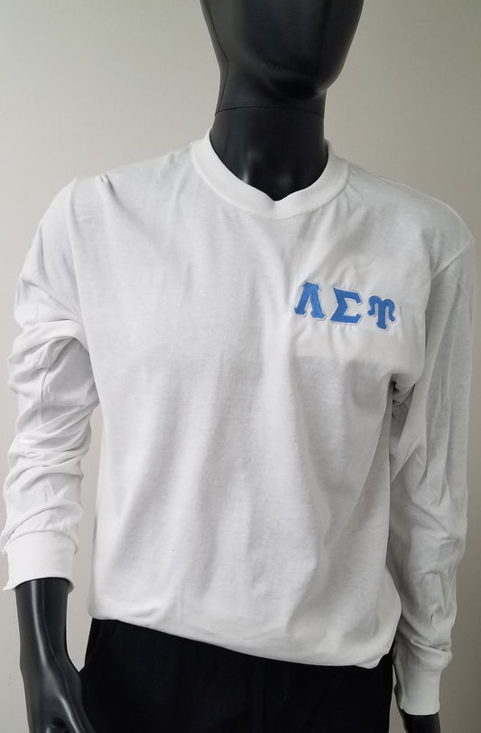 Lambda Sigma Upsilon White T-Shirt Short-Sleeve/Long-Sleeve - Monarca Style